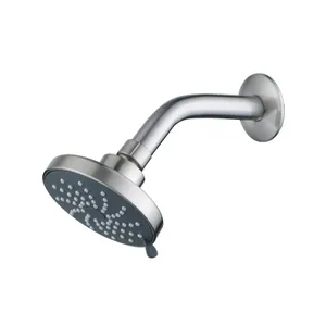 Regadera ABS Acquabela Treviso Cuadrada Cepillado 4" Brazo 15cm 3 Funciones